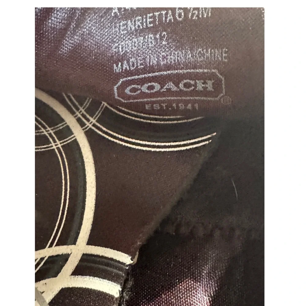 Coach Sneakers Women's 6.5‎ Black Silver Henrietta Signature Jacquard Low Top
